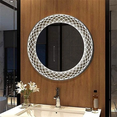 Espejos de baño montados en la pared con luces