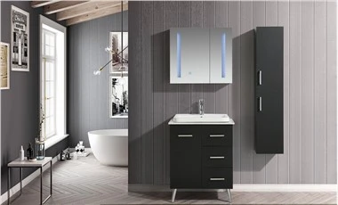 Tocador de baño individual negro