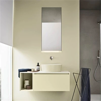 Mueble de baño amarillo brillante