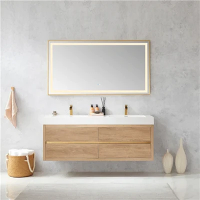 Mueble de baño de 60 pulgadas con lavabos dobles