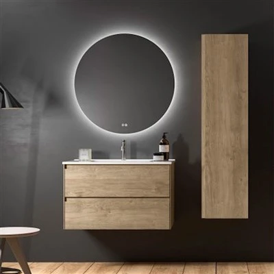 Mueble de baño colgante de chapa de madera