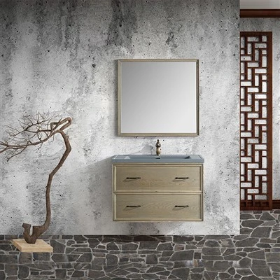 Mueble de baño de madera maciza natural