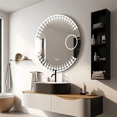 Espejo LED redondo personalizado con lupa