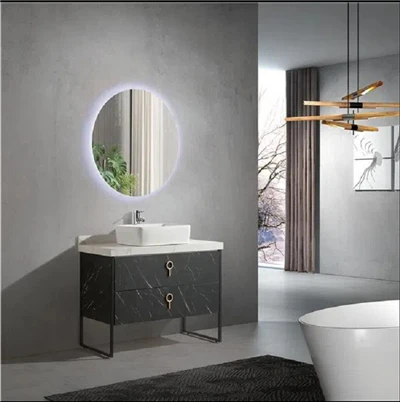 Gabinete de pared de baño con puerta de losa