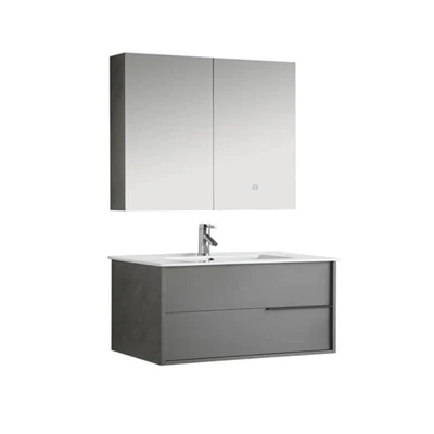 Mueble de baño gris único