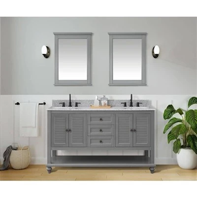 Colección de decoradores del hogar Tocador de baño gris